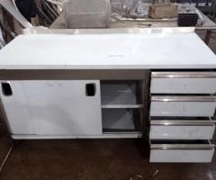 Производственный стол из нержавейки с полкой