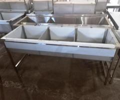 Ванна моечная из нержавейки 3х-секционная
